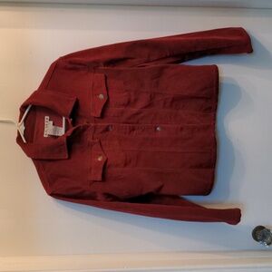 Maroon red corduroy jeans jacket
